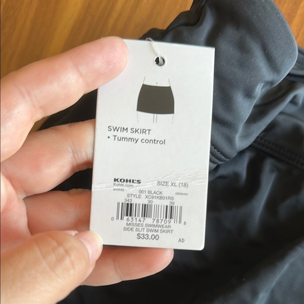 NWT Croft & Barrow Black Swim Skirt with Slit Design 🧜♀️ - Picture 8 of 8